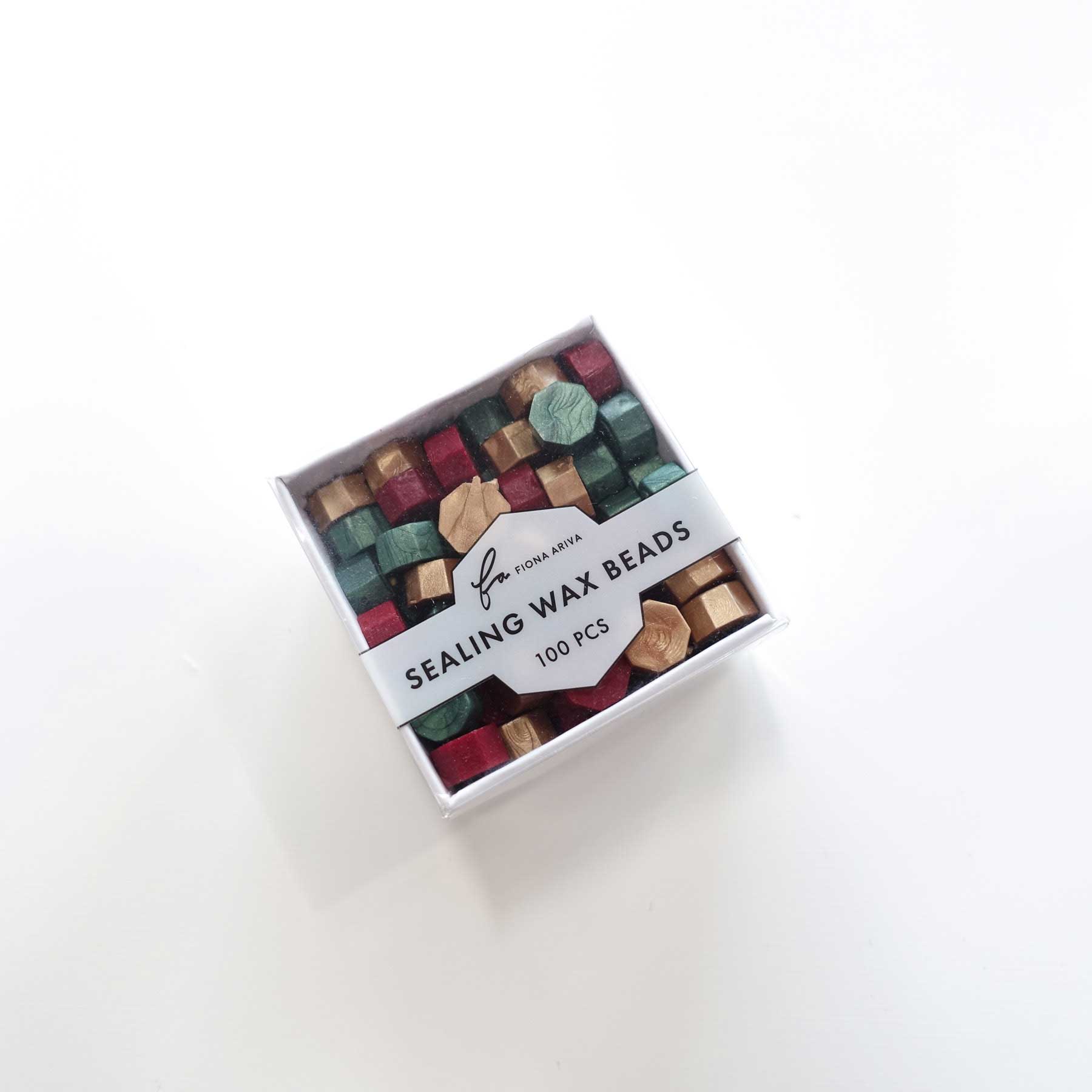 Sealing Wax Beads -Festive Cheer Christmas Mix Red