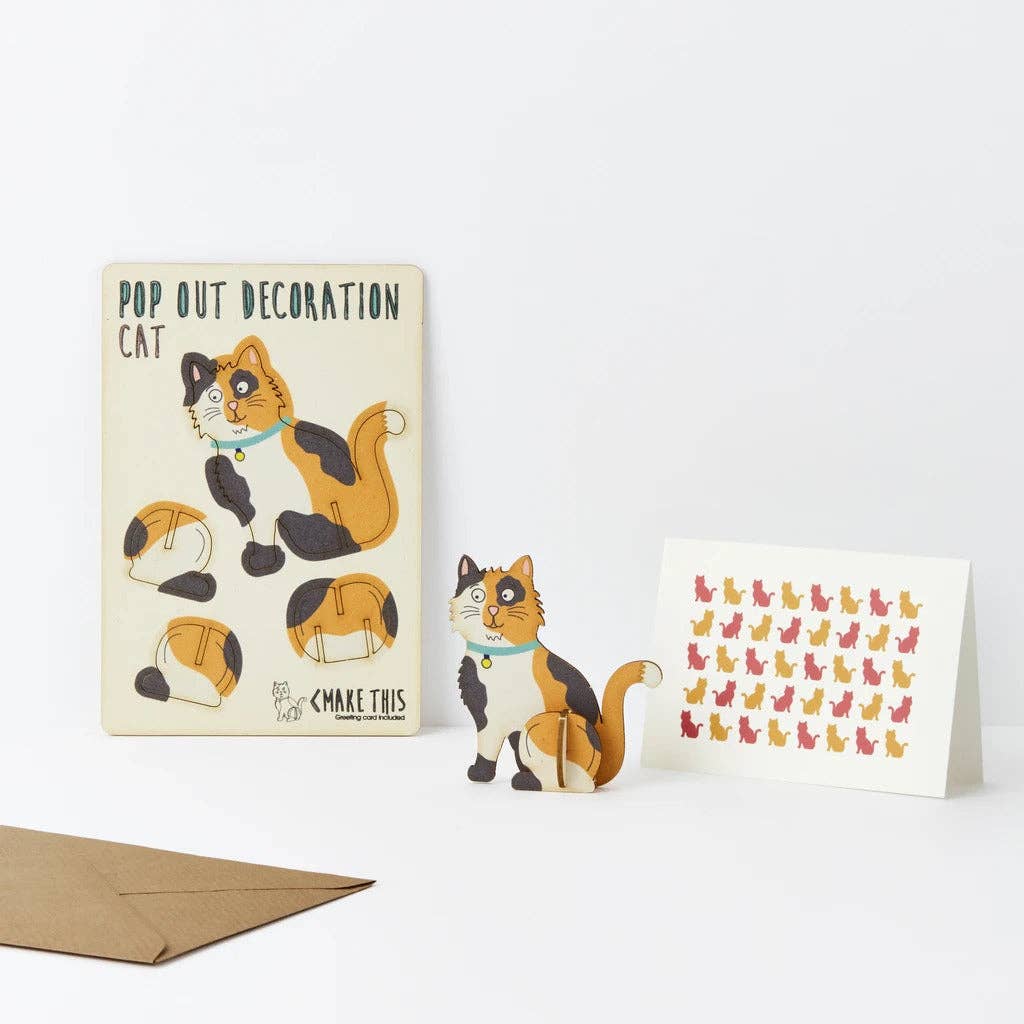Pop Out Calico Cat Card