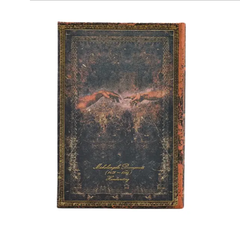 Vintage-style planner with Michelangleo handwriting & illustration on the back cover