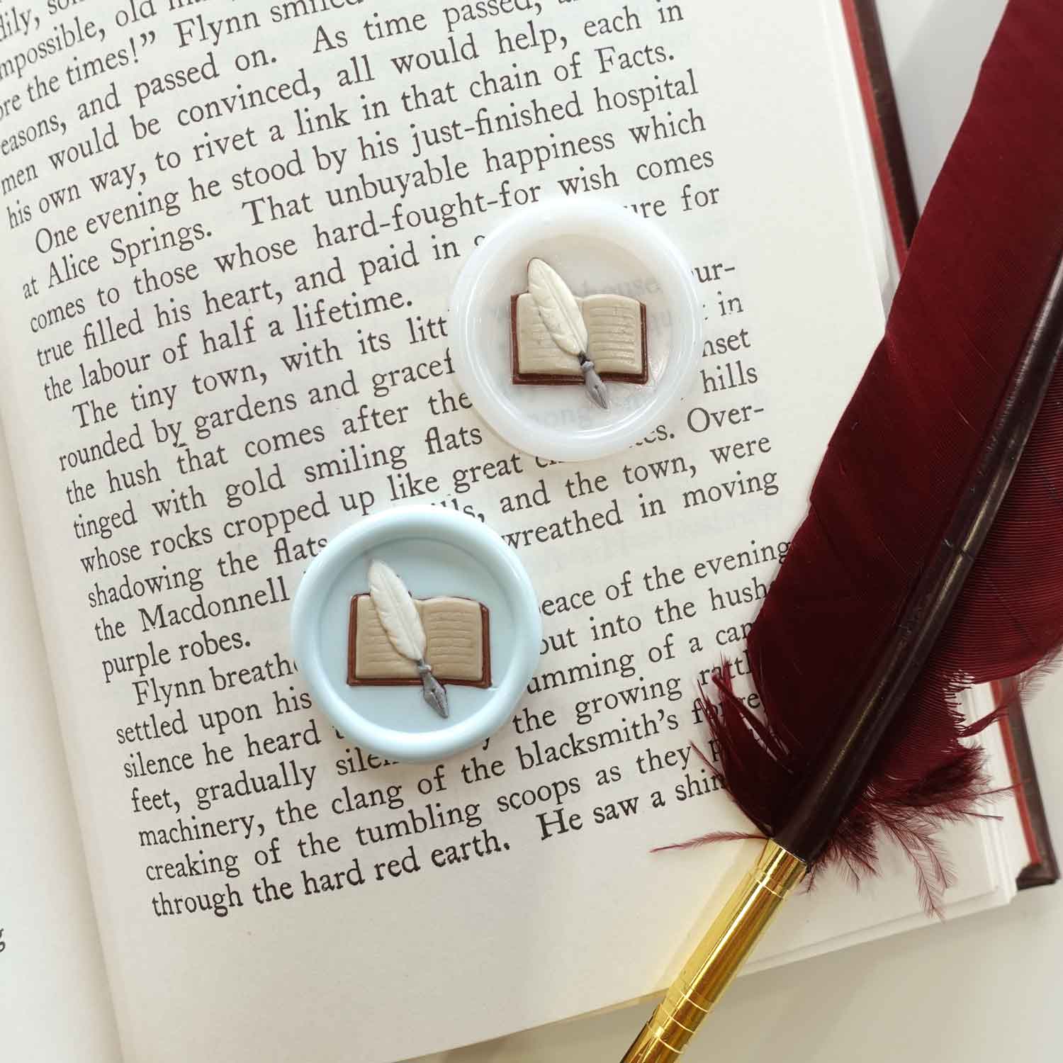 3D Book & Quill wax seal stamp, wax seal kit or stamp head