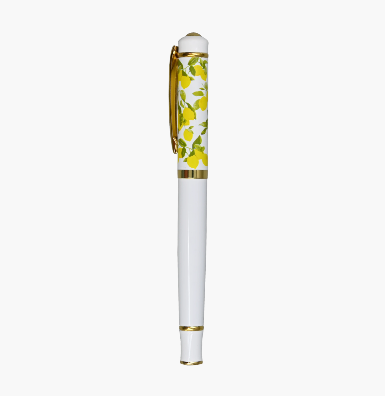 Pen with floral design on a white background