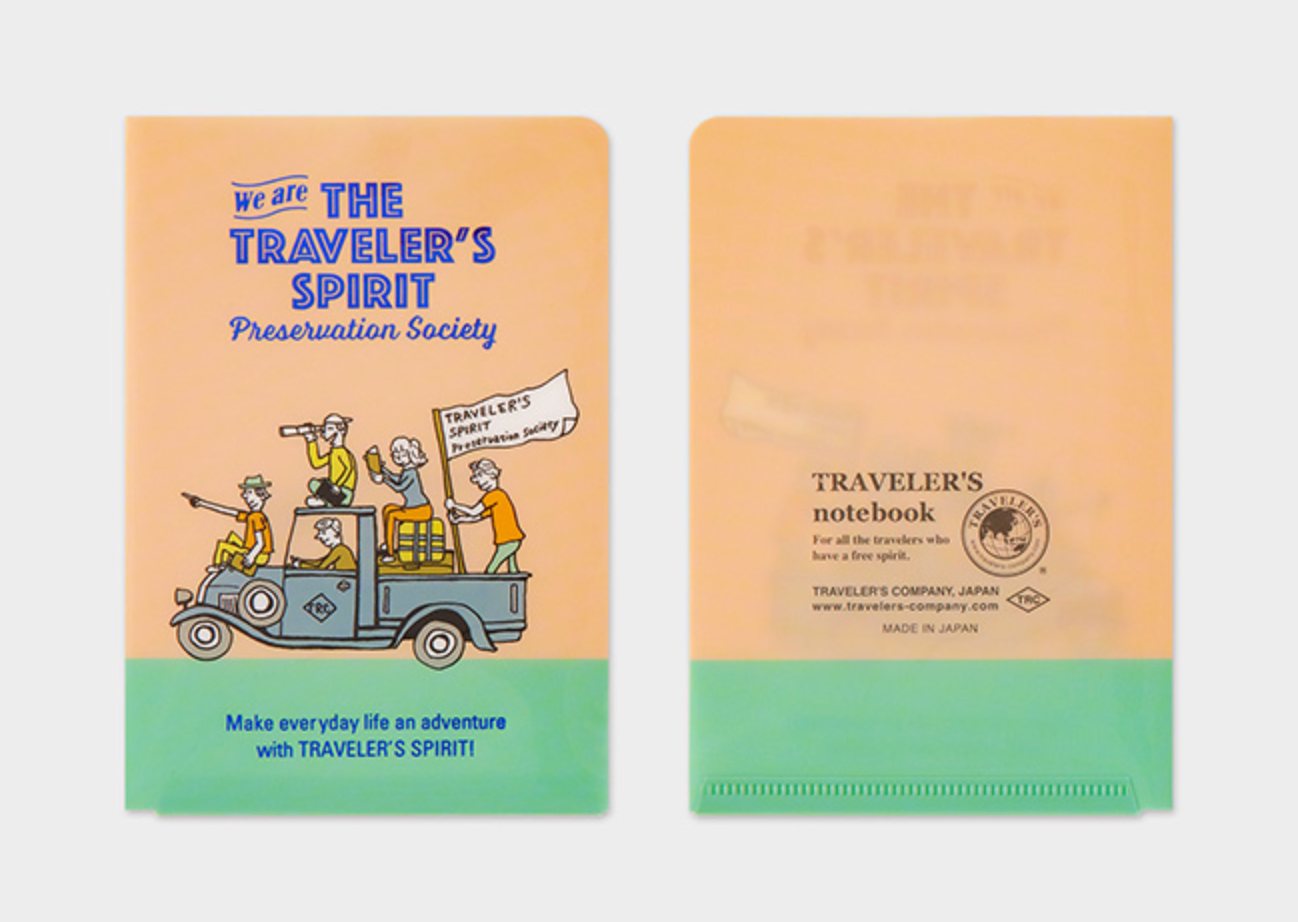 Two travel-themed notebooks with illustrations and text on a light gray background