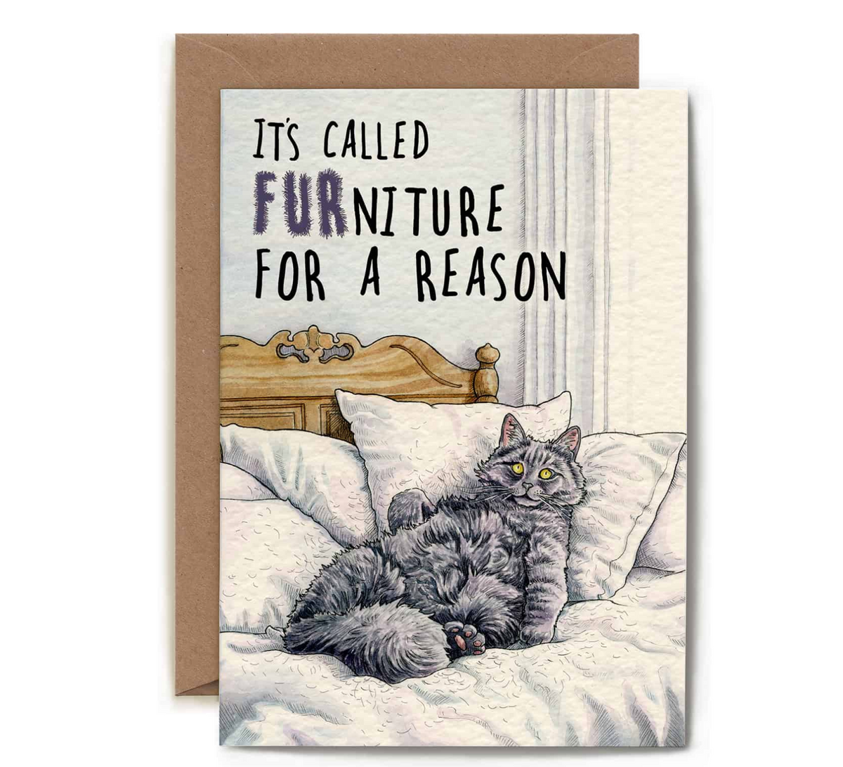 Furniture Cat Greeting Card