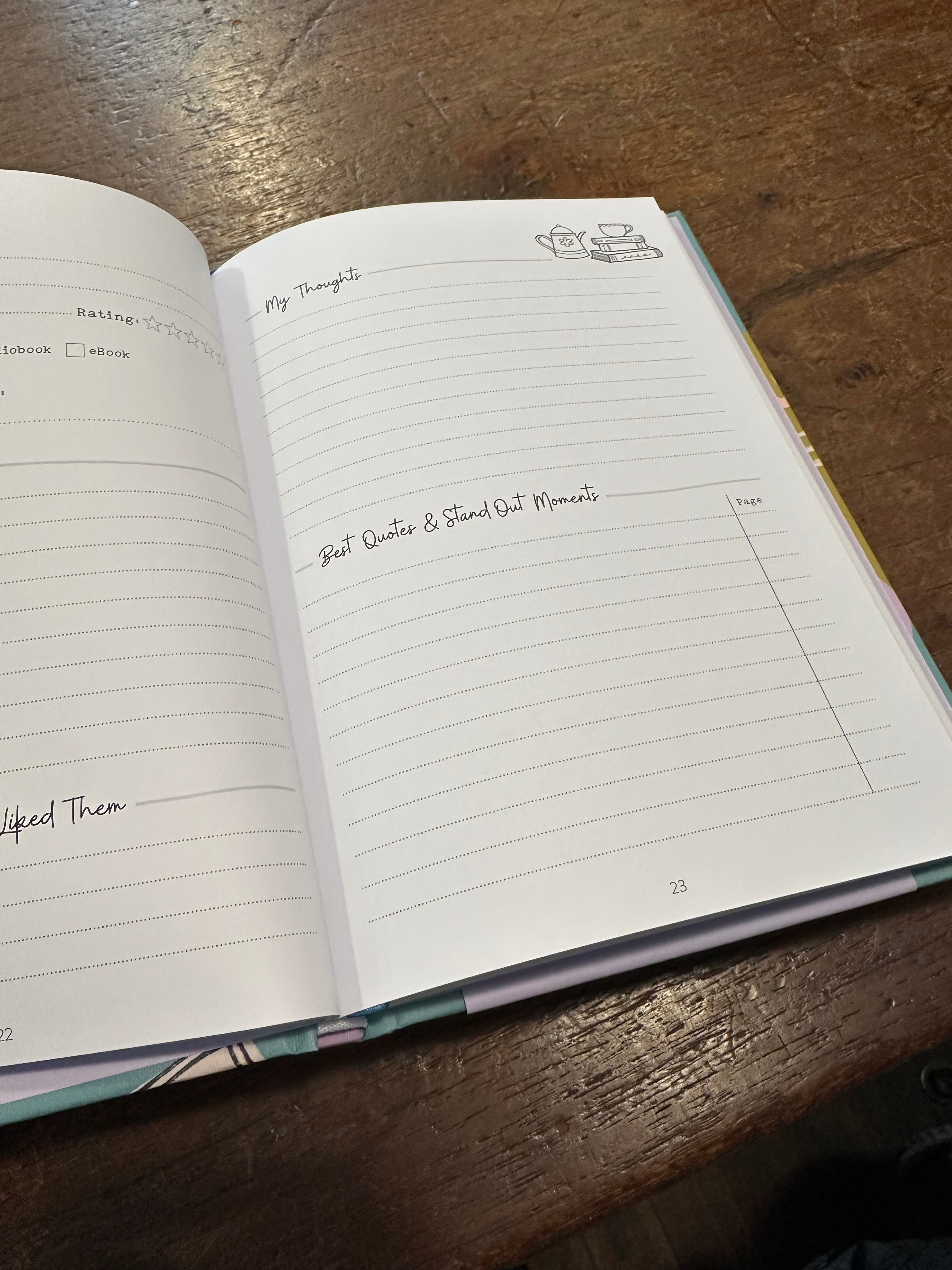 The Reading Log - A Book Lover's Journal
