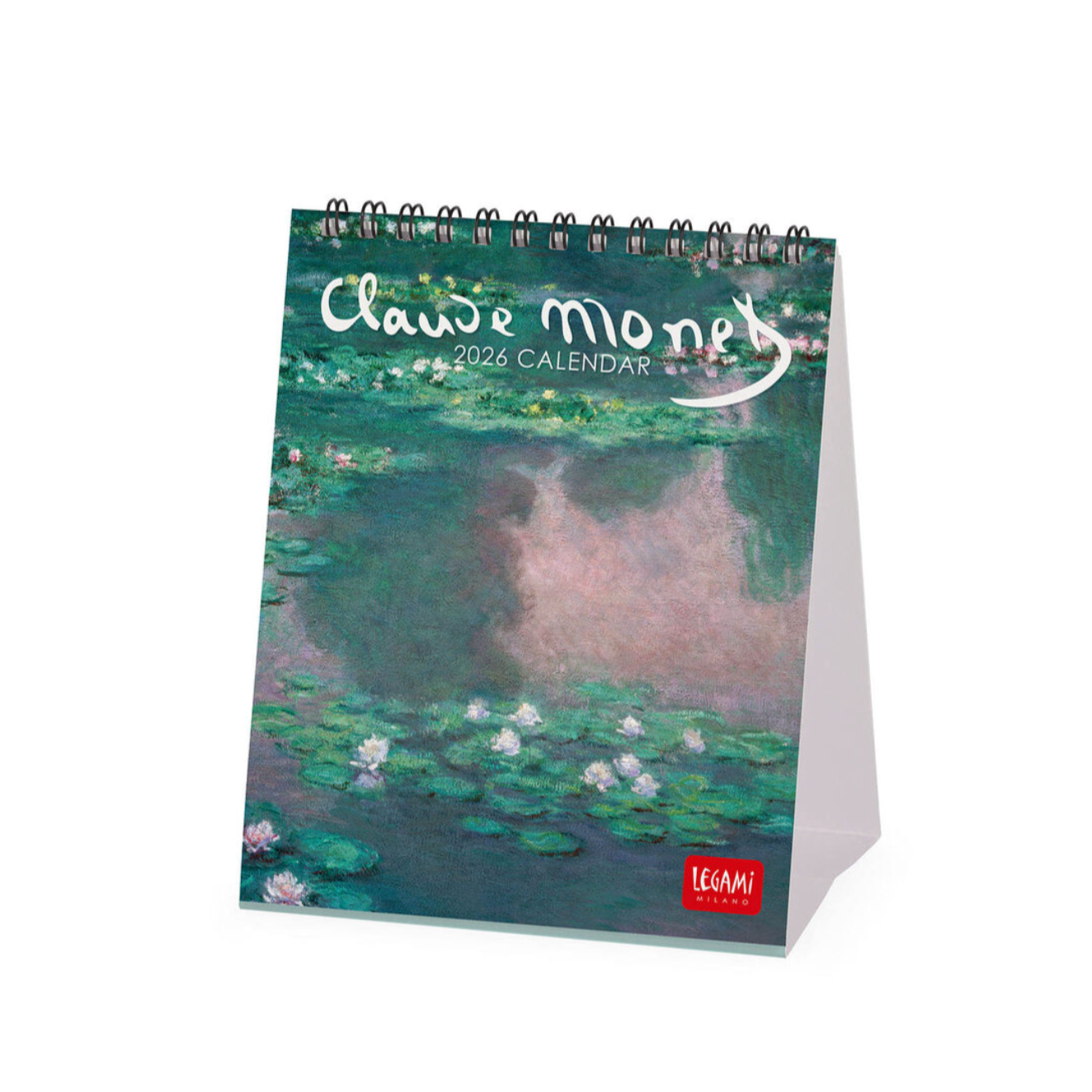Claude Monet 2023 calendar with water lilies design on a white background