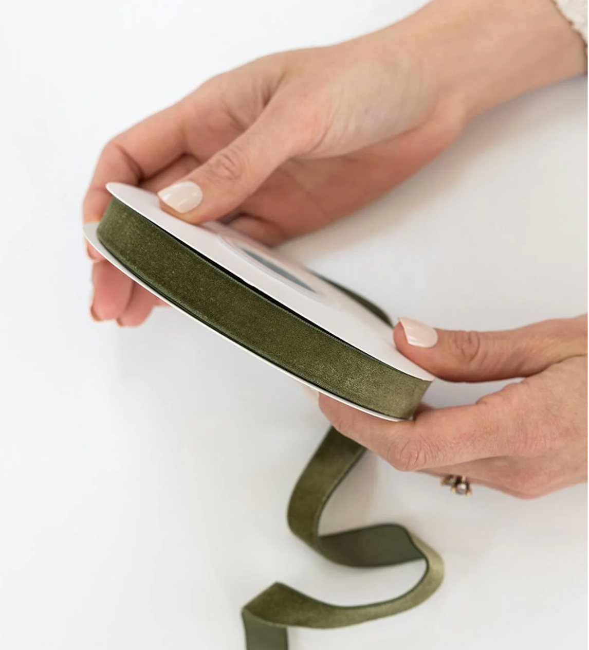 Olive Velvet Luxury Ribbon - 10 metres