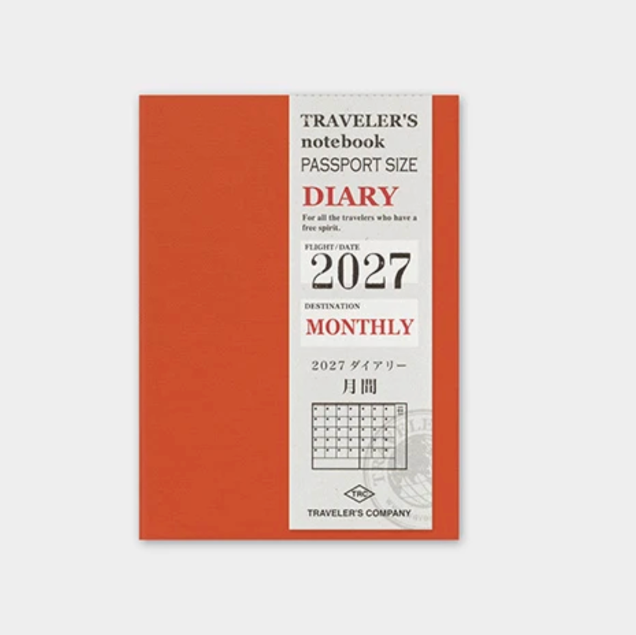 2027 Monthly Diary Insert - Passport Size