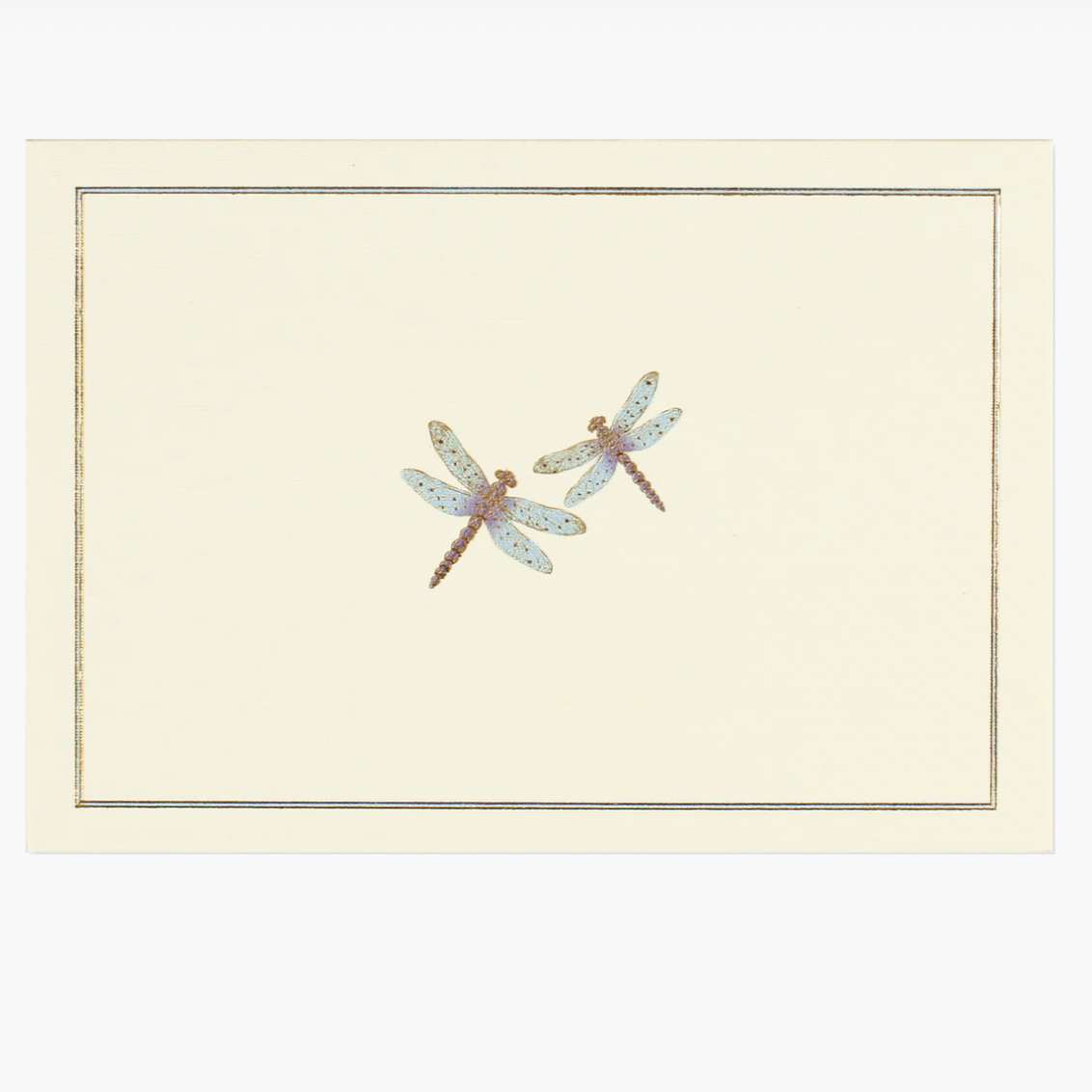 Blue Dragon flies on cream card