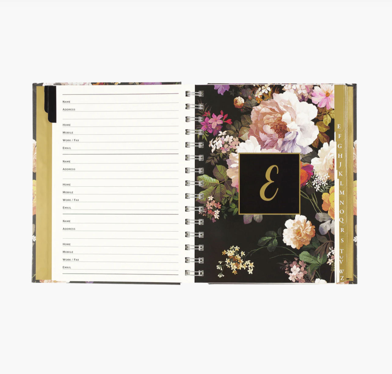 Large Address Book - Midnight Floral