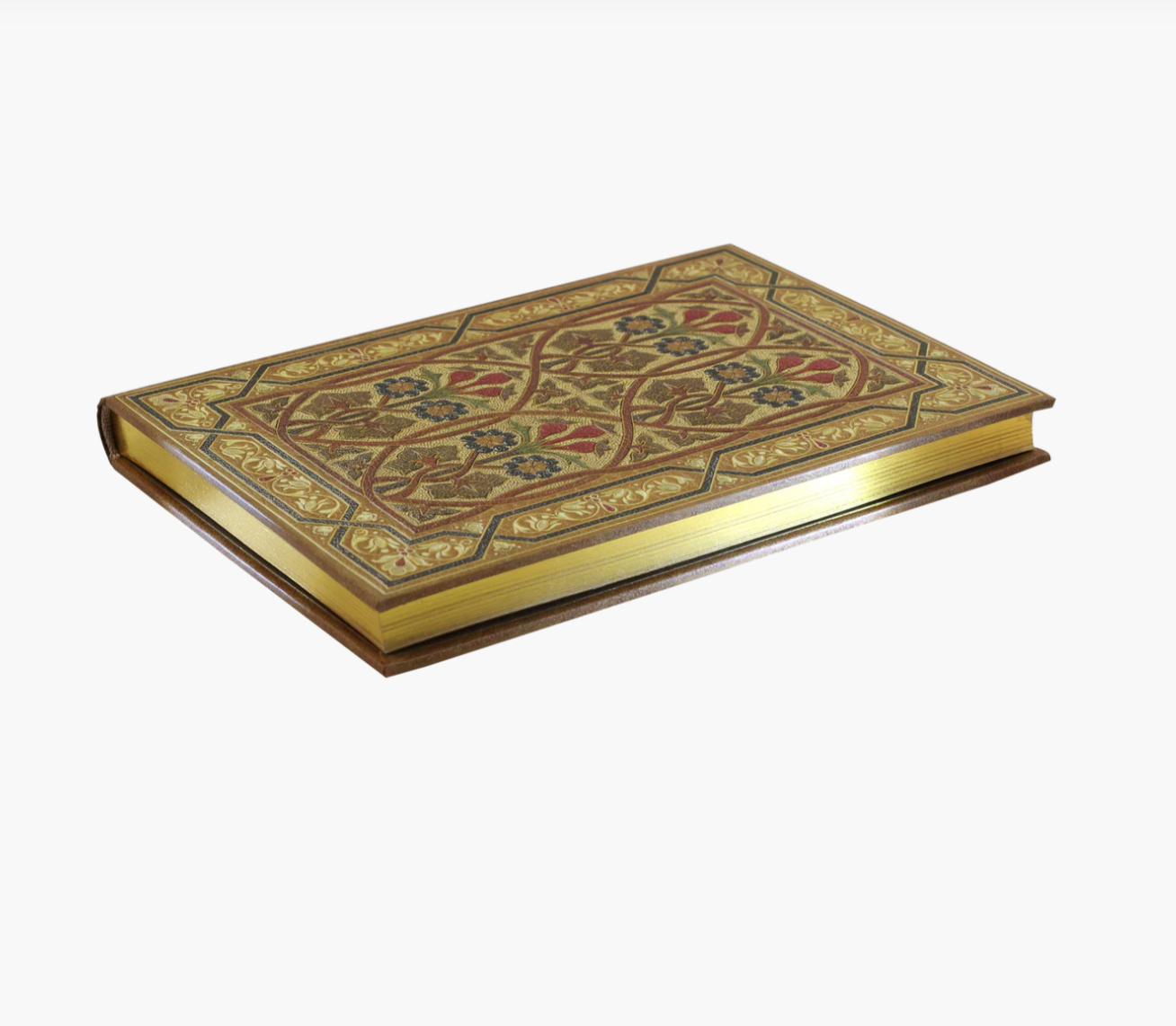 Decorative box with intricate patterns on a white background