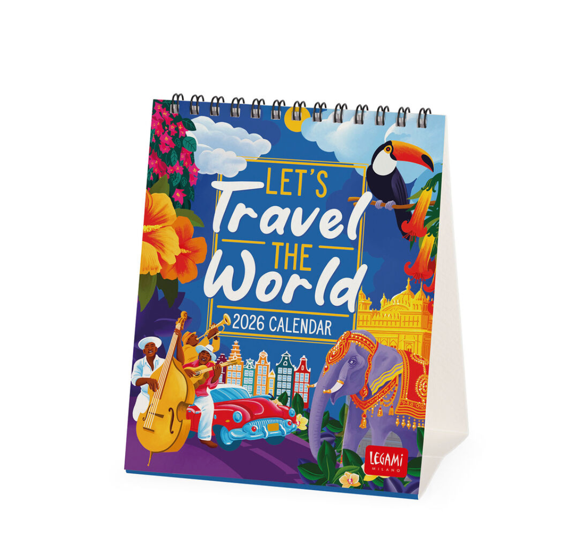 2026 Legami Desk Calendar -Travel the World