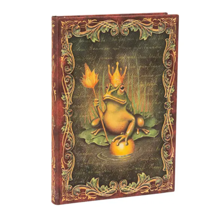 Decorative notebook with a frog illustration on a white background