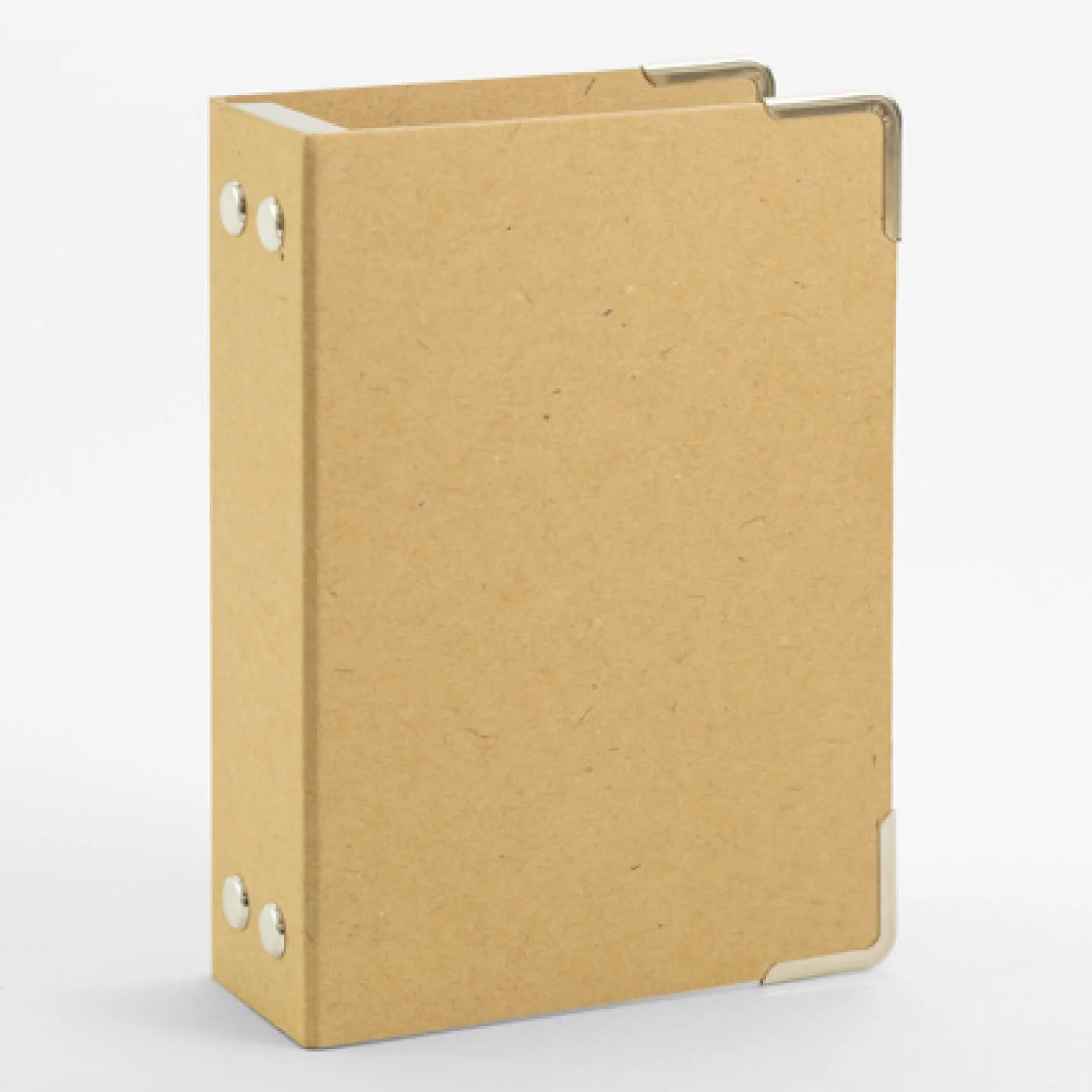 Brown kraft binder on a white background