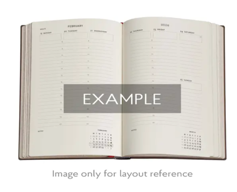 Open book with calendar pages on a white background