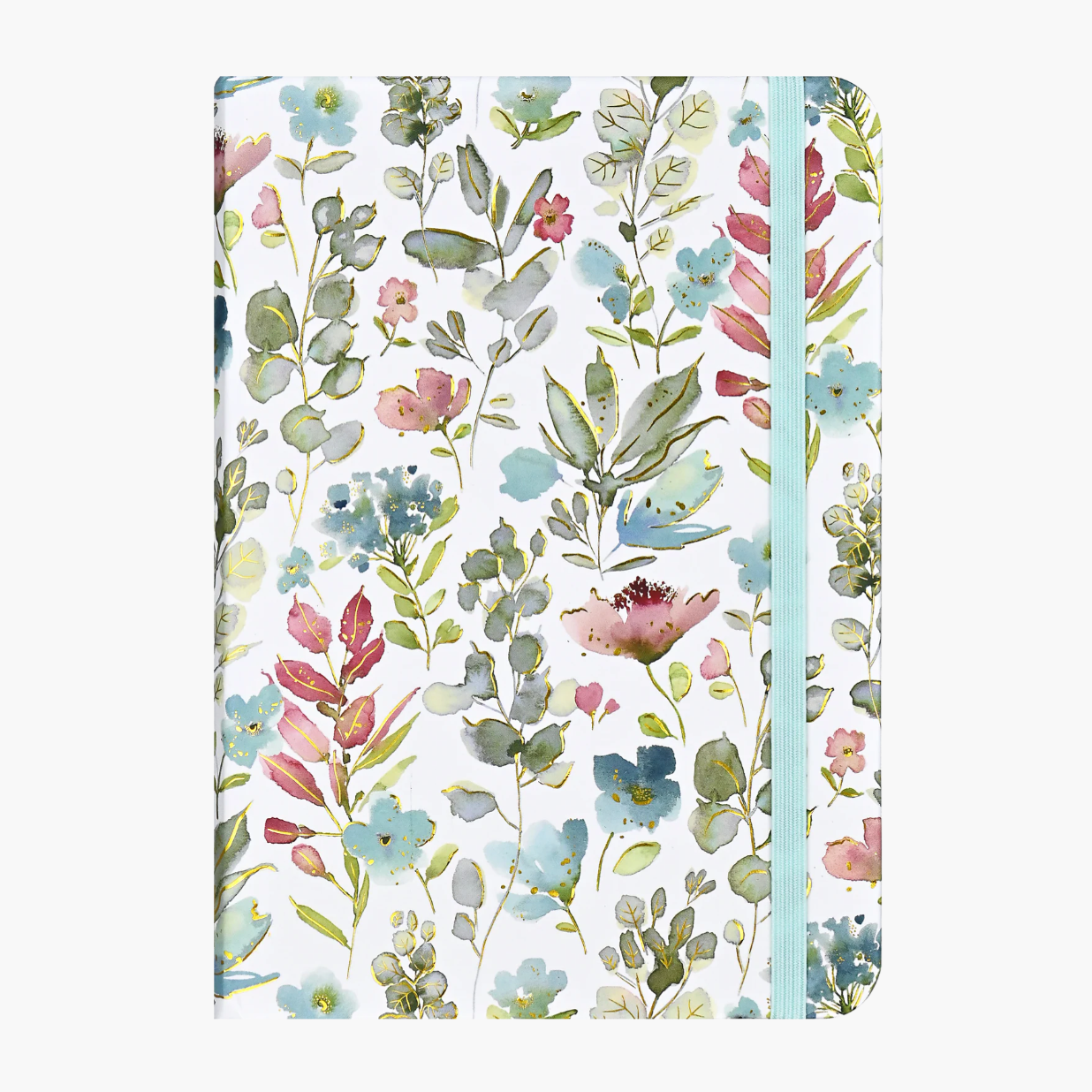 Floral patterned notebook with a white background