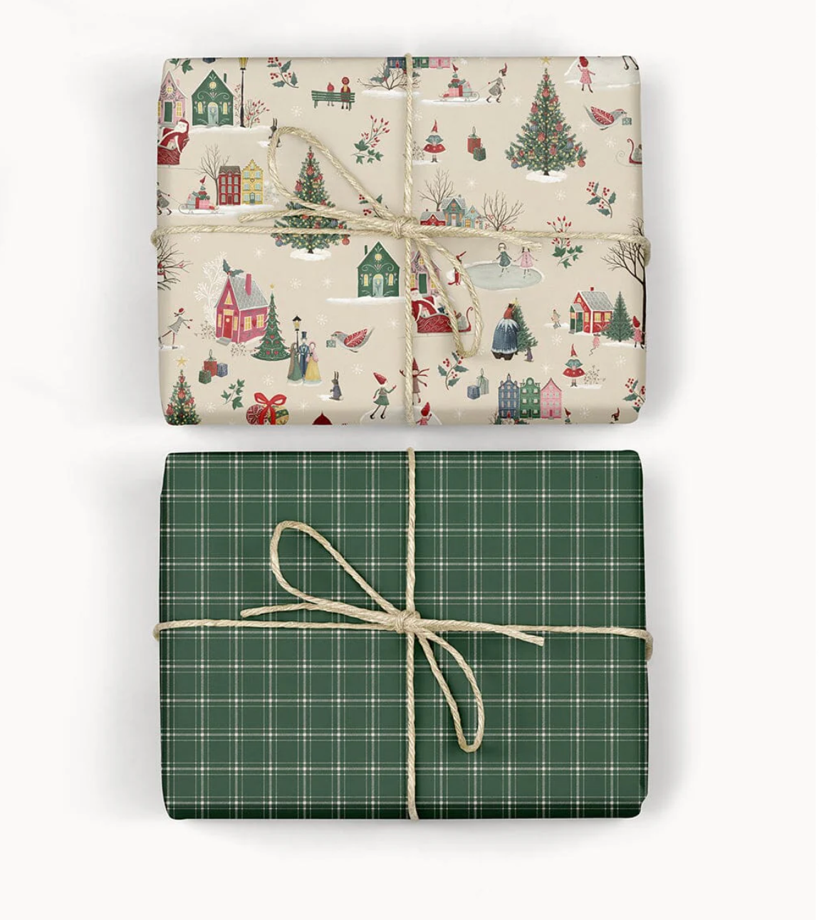 Christmas Winter Wonderland/ Spruce Tartan Double Sided Gift Wrap