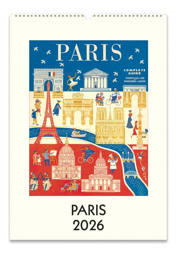 Cavallini 2026 Wall Calendar – Paris