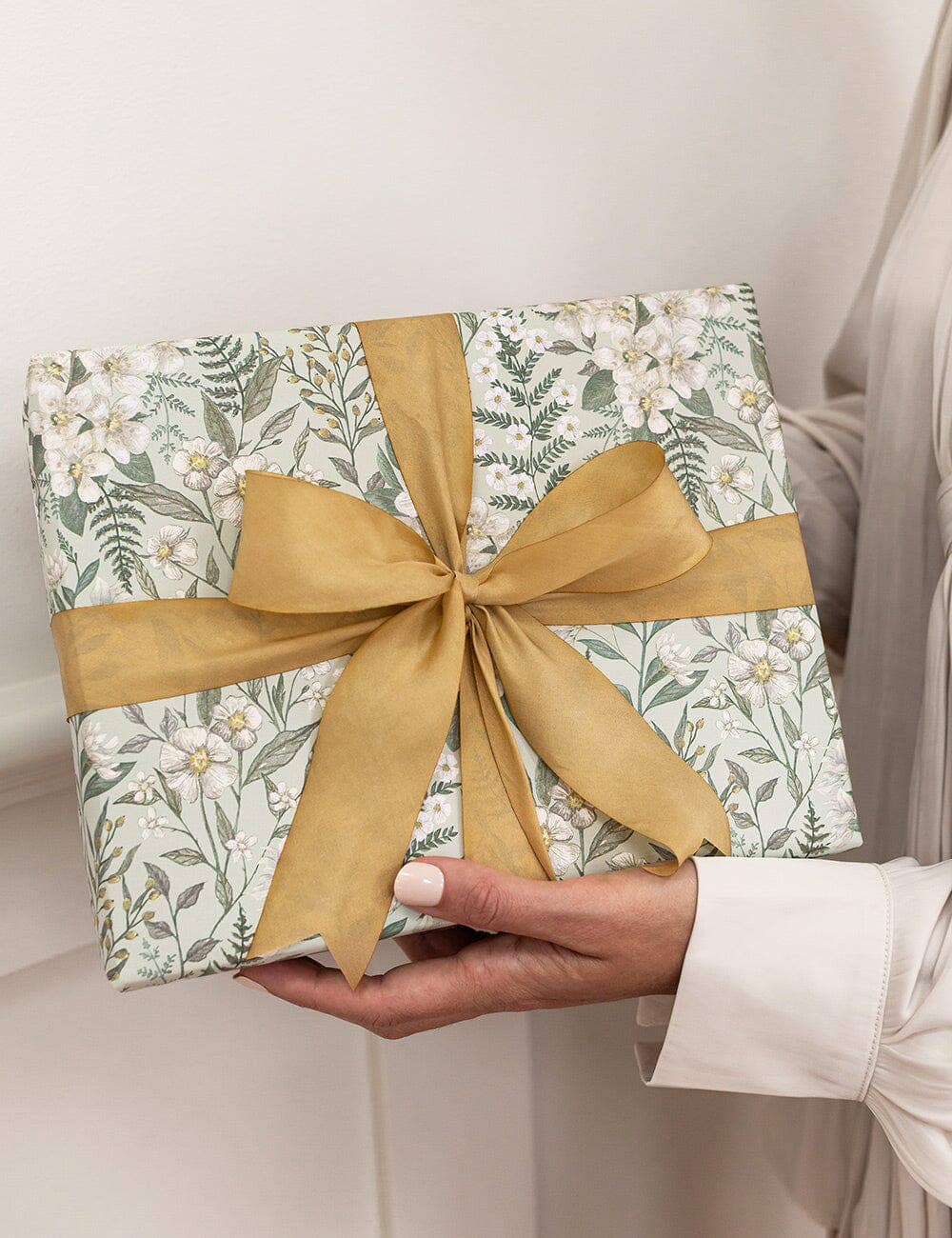 Gift Wrap Roll 3m - Ivory Garden