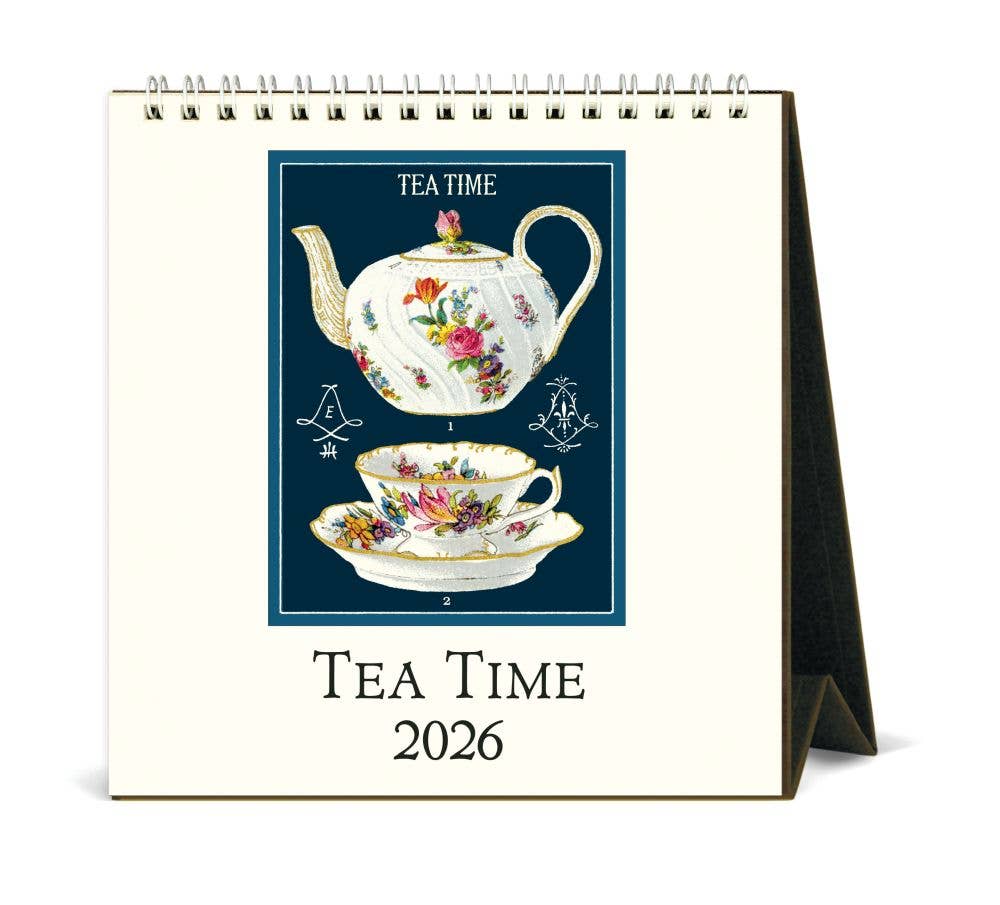 Cavallini 2026 Desk Calendar – Tea Time