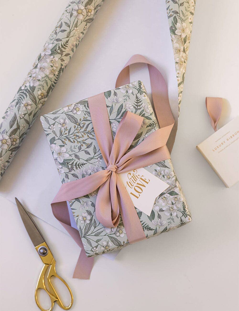 Gift Wrap Roll 3m - Ivory Garden
