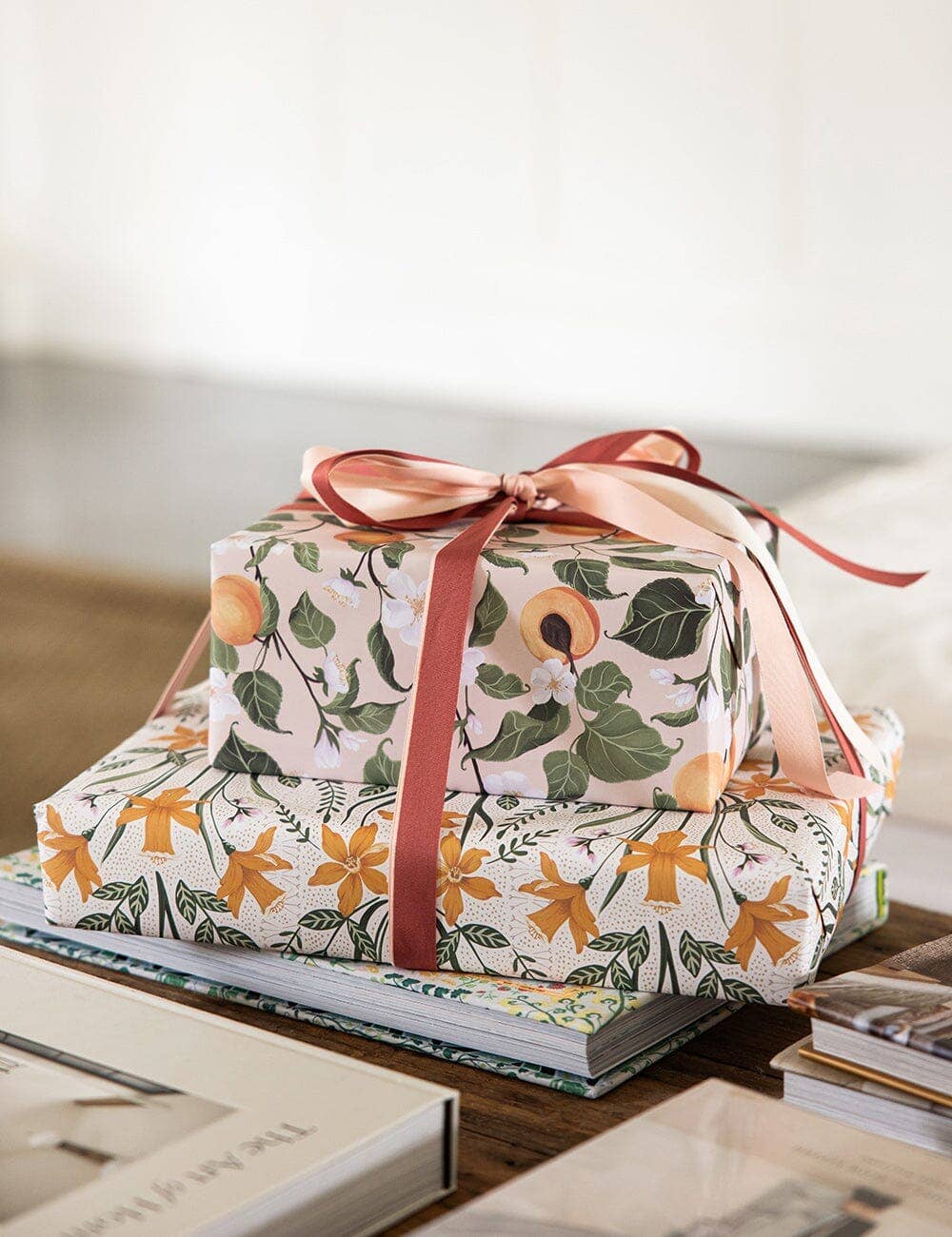 Peaches / Daffodil Double Sided Gift Wrap