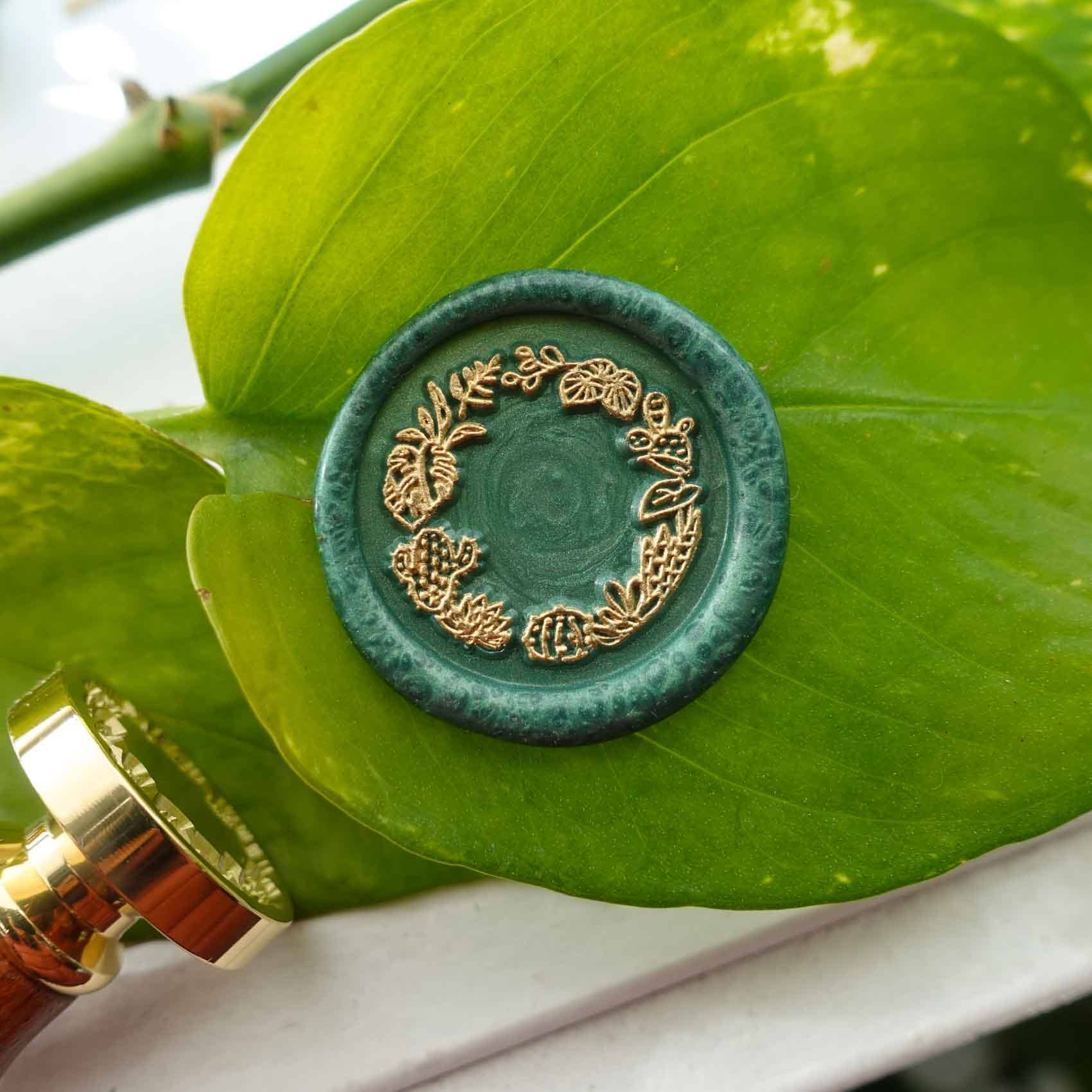 House Plant Wreath wax seal stamp