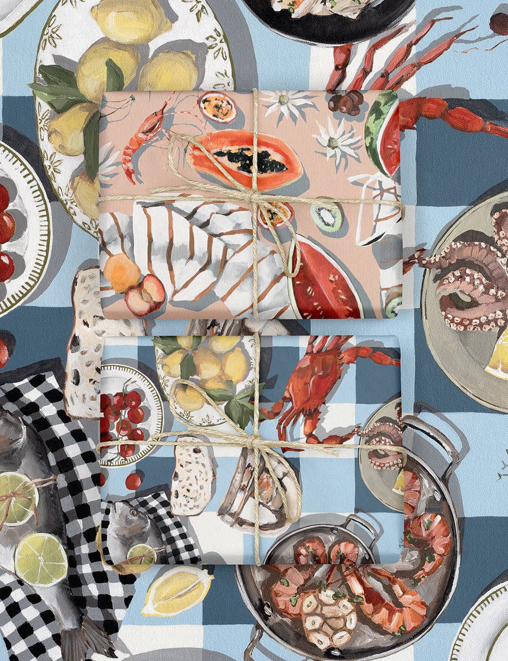 Summer Picnic / Crab & Squid Double Sided Wrap