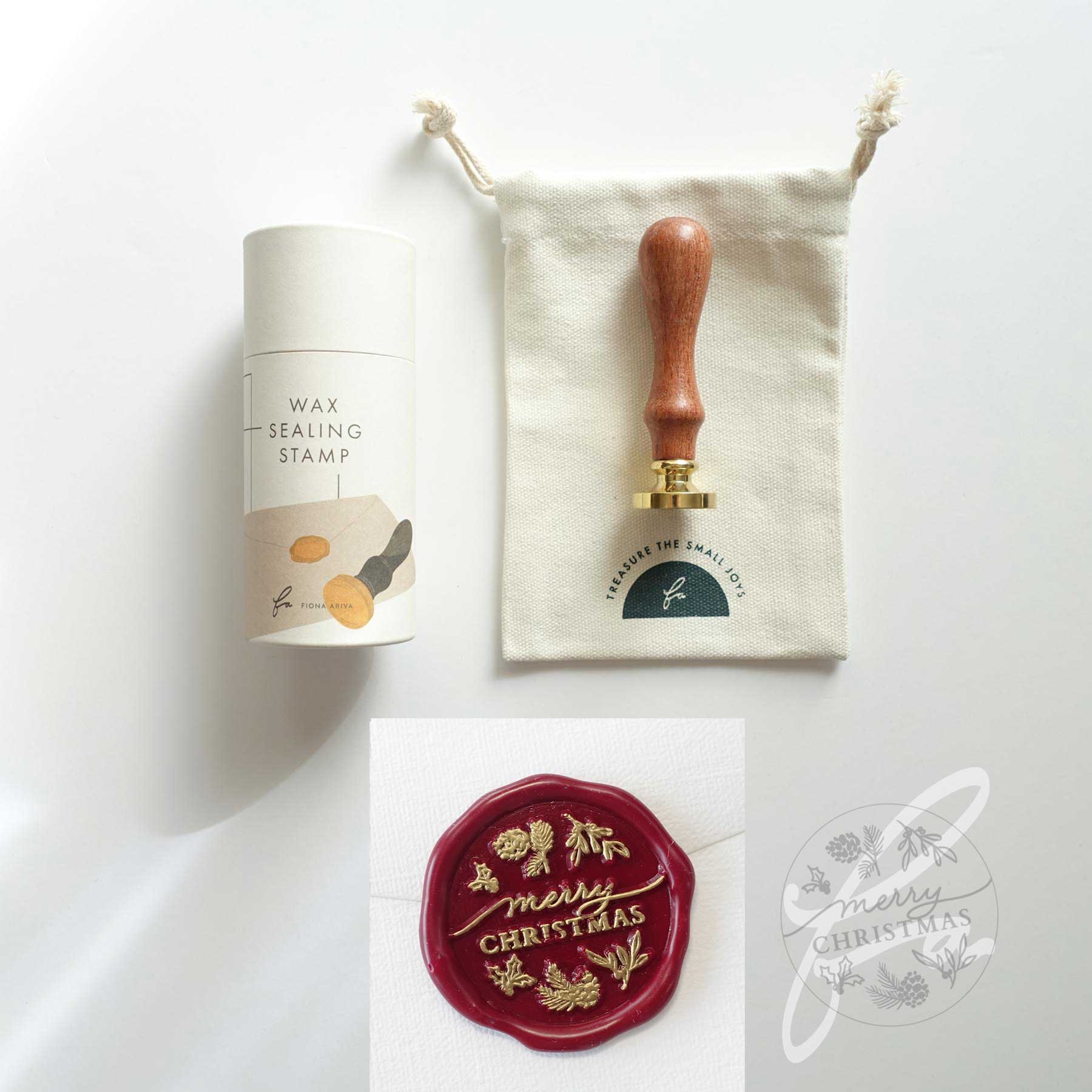 Merry Christmas wax seal stamp, wax seal kit or stamp head