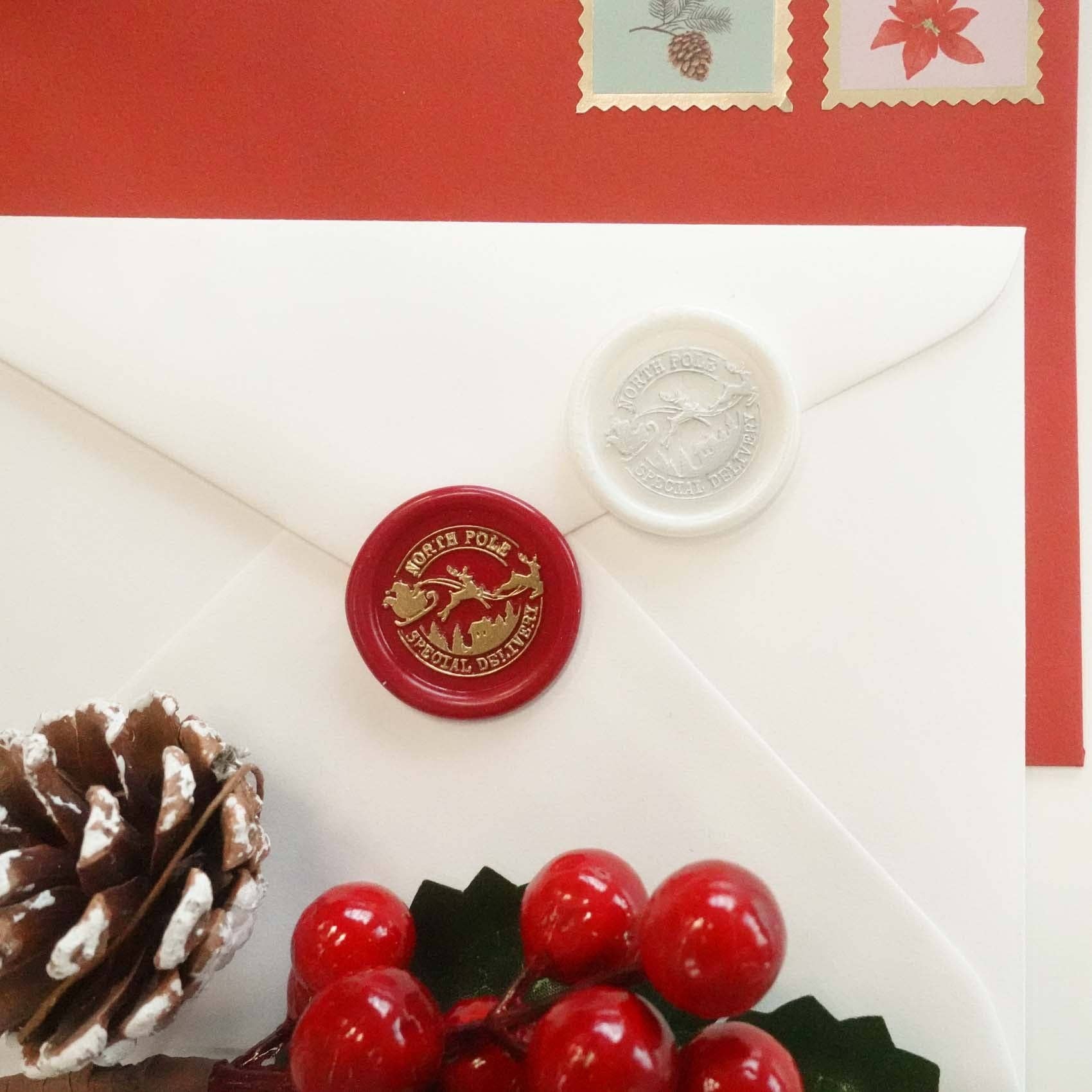 North Pole Special Delivery wax seal stamp, wax seal kit or stamp head