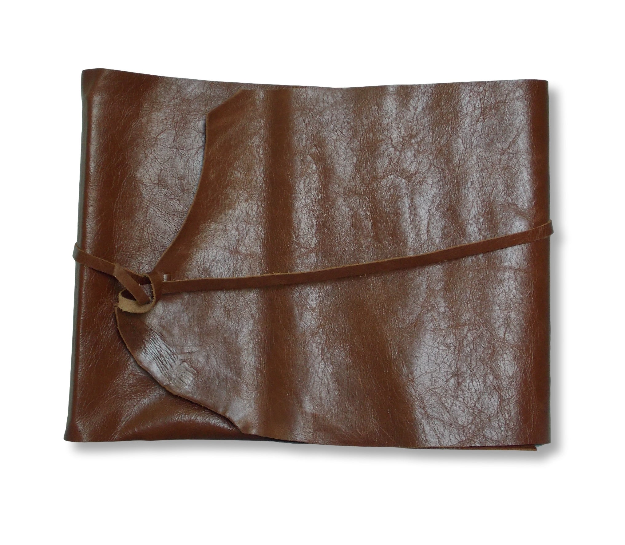 Leather wrap photo album in chestnut brown