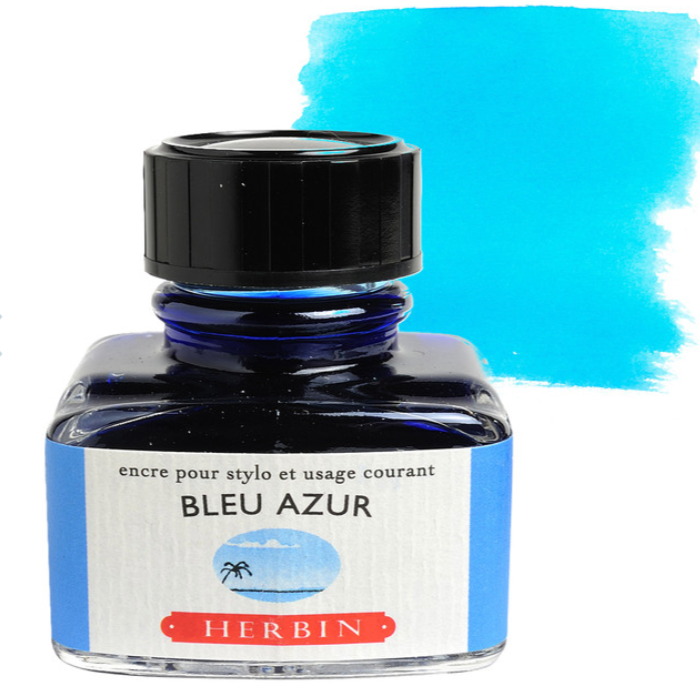 J.Herbin - Fountain Pen Ink - Ocean Blue (Bleu Azur): 30ml